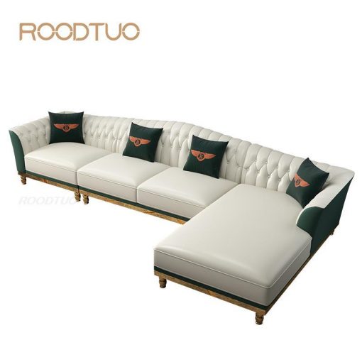 American Light Luxury Sofa Postmodern Minimalist Living Room Corner Combination Large And Small Apartment Villa Leather