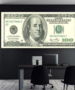 American Money Posters U S Dollar Canvas Painting Wall Pictures Fire Money Franklin Prints Home Office 3