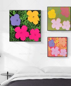 Andy Warhol Flowers Prints Abstract Colorful Flowers Canvas Painting Wall Art Plant Posters and Prints Home 1