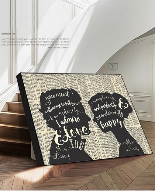 Anniversary Gift Mr Mrs Wedding Sign Canvas Painting Home Wall Art Decor JANE AUSTEN Pride and 4