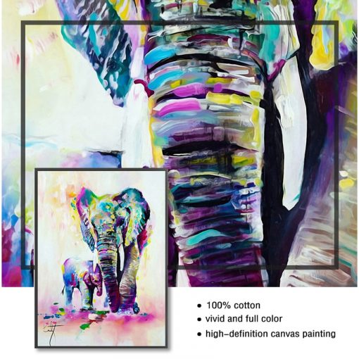Art Prints Pop Art Wall Posters For Kids Room Watercolor Animals Canvas Art Wall Paintings Elephant 4