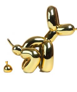 Balloon Dog Doggy Poo Statue Resin Animal Sculpture Home Decoration Resin Craft Office Decor Standing black 4