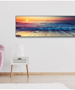 Big Size Pictures For Living Room Canvas Painting Beach Ship Sea Wall Art Nordic Posters And 1