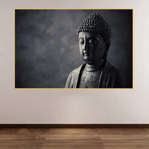 Black Meditating Buddha Statue Wall Art Canvas Prints Canvas Art Paintings on The Wall Buddhism Pictures 3