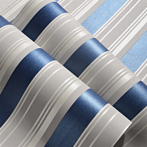 Blue Stripe Baby Boys Bedroom Wallpaper 5 m Roll Self Adhesive Kids Rooms Peel and Stick