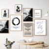 Buddha Quotes Art Print Black White Yin Yang Minimalist Poster Enso Circle Canvas Painting Zen Wall