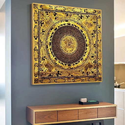 Buddha Statues and Scriptures Canvas Painting Religion Wall Art Pictures Islamic Calligraphy Abstract Flowers Posters Home 1