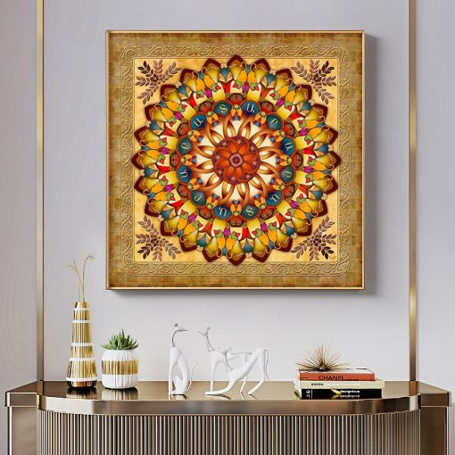 Buddha Statues and Scriptures Canvas Painting Religion Wall Art Pictures Islamic Calligraphy Abstract Flowers Posters Home 3