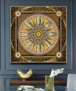 Buddha Statues and Scriptures Canvas Painting Religion Wall Art Pictures Islamic Calligraphy Abstract Flowers Posters Home 4