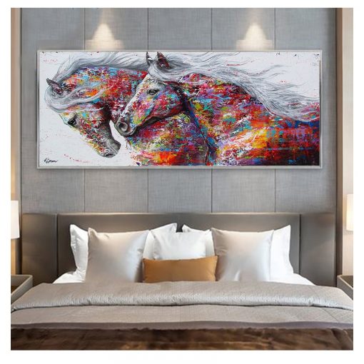 Canvas Horse Poster Prints Animal Wall Pictures for Living Room Home Decor Cuadros Decoracion Abstract Oil 1