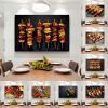 Chicken Skewers Barbecue Wall Pictures Delicious Food Canvas Painting Wall Art for Kitchen Restaurant Home Wall