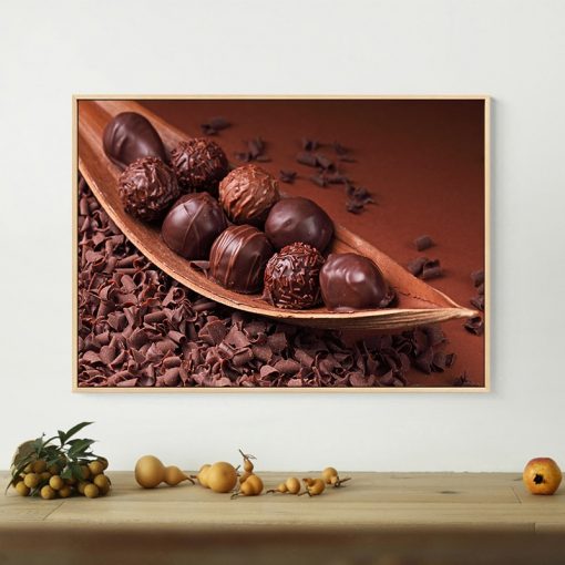 Chocolate Choco Candy Canvas Painting Nut Posters and Prints Wall Art for Dessert Shop Cafe Wall 3