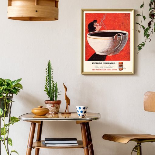 Coffee Guide Poster Canvas Painting Kitchen Wall Decor Coffee Giant Cup Coffee Watercolor Print Bar Cafe 1