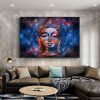 Colorful Abstract Buddha Face Canvas Art Paintings Buddhism Poster and Prints Modern Cuadros Picture for Living