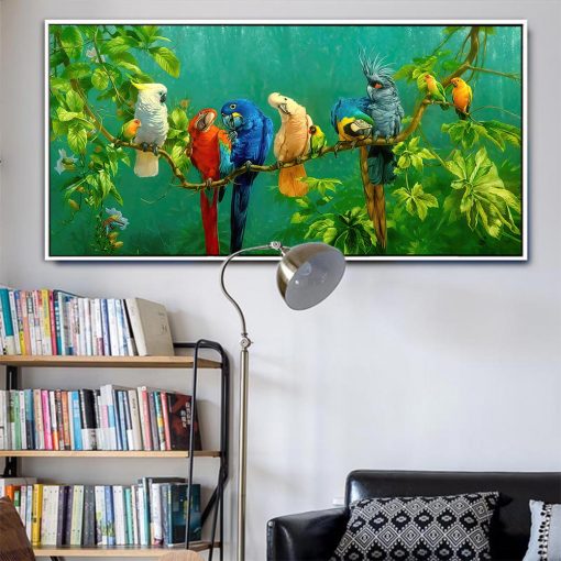 Colorful Parrots Animal Canvas Painting Wall Art Prints Prints Posters For Living Room Hoouse Modern Decorative