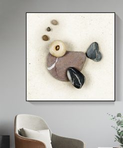 Creative Modern Painting Made of Stone Abstract Fish Posters Canvas Paintings for Living Room Kids room 3