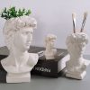 Creative Pen Holder Resin David Sculpture Portrait Statue Makeup Brush Storage Box Flowerpot Vase Art Craft