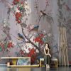 Custom 3D mural retro flower bird Self Adhesive wallpaper living room background wall sofa decoration Wall