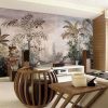 Custom 3d murals European retro hand painted tropical plants background home decor Self Adhesive wallpaper decorate