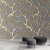 Custom Photo Wallpaper For Walls 3D Stereoscopic Golden Tree Leaves Living Room TV Background Wall Mural