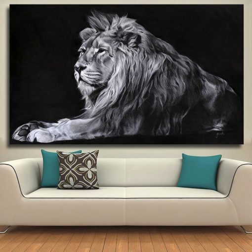 DDHH Large Size Modern Animal Picture Wall Art Canvas Prints Lion Oil Pictures Posters for Living