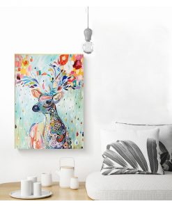 Deer Trees and Flowers Picture Print and Posters Graffiti Art for Child Kids Room Decor 3 4