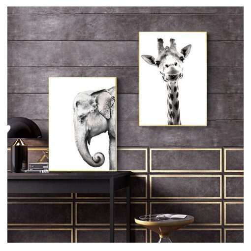 Elephant Wall Art Canvas Painting Nordic Posters And Prints Wall Pictures For Living Room Decor Black 1