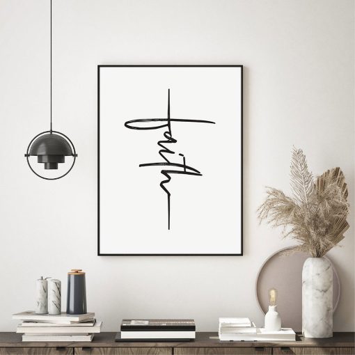 Faith Typography Wall Art God Faith Quote Poster Religious Wall Print Calligraphy Font Buddhism Islam Christianity 2