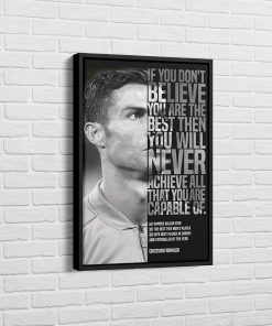 Famous Soccer Star Ronaldo Motivating Quote Poster Print Canvas Painting Wall Art Pictures Portrait Football Sport 2