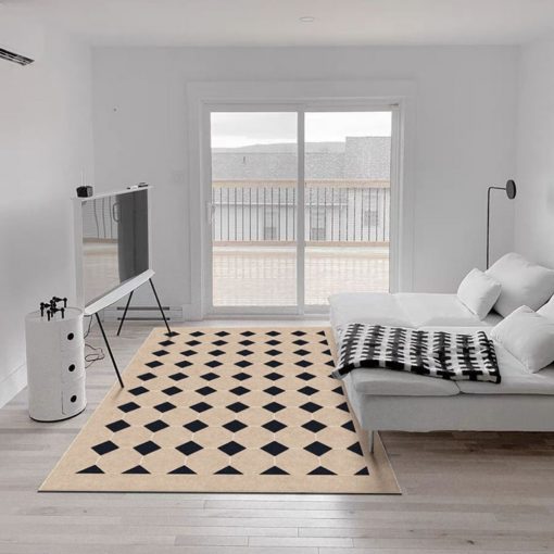 French Apartment Bedroom Carpet Tile Living Room Sofa Rugs Coffee Table Cloakroom Carpets American Retro Plaid 1
