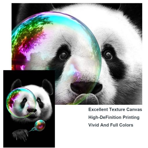 Funny Animals Cute Panda Eating Lollipop Dessert Cartoon Posters Prints Canvas Painting Wall Art Pictures For 5