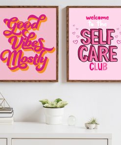 Funny Quote Art Poster Print Modern Inspirational Girl Power Dot Self Care Wall Canvas Makeup Office 1