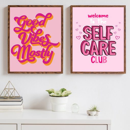 Funny Quote Art Poster Print Modern Inspirational Girl Power Dot Self Care Wall Canvas Makeup Office 1