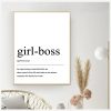 Girl boss Quotes Painting Black White Wall Pictures Home Woman Room Decor Coco Fashion Definition Wall