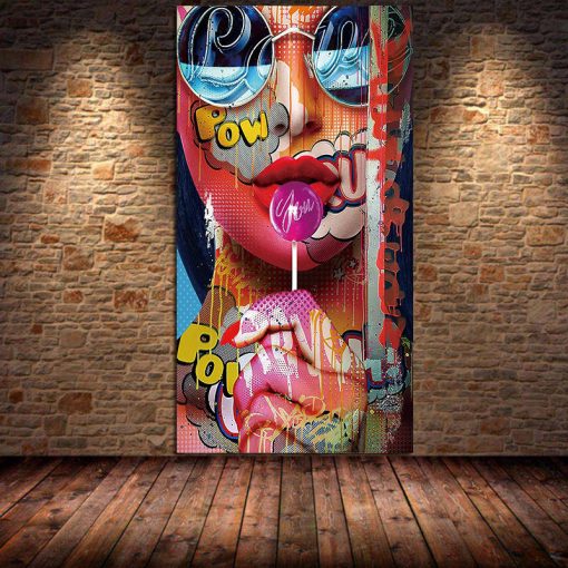 Graffiti Women Portrait Canvas Painting Posters and Prints Wall Art Pictures for Living Room Bedroom Home 1