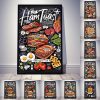 Graffiti art delicious food canvas painting sandwich pizza hamburger kitchen wall art poster dining room home