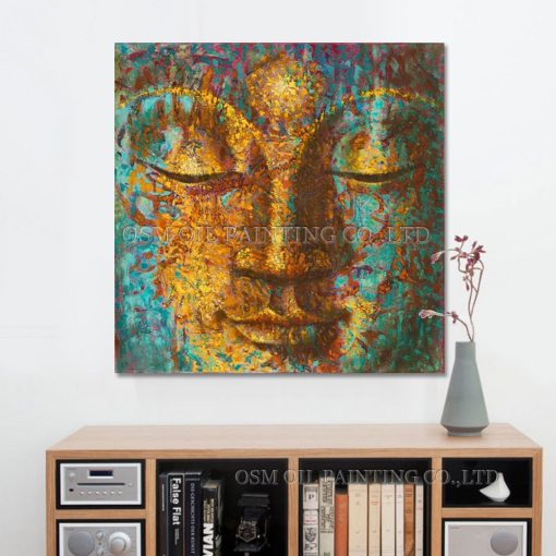 High Skills Artist Handmade Abstract Buddha Oil Painting for Wall Art Hand painted Abstract Full Face 1