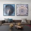 Industrial Circular Abstract Oil Painting Print on Canvas Poster Wall Art Annual Ring Decorative Painting For