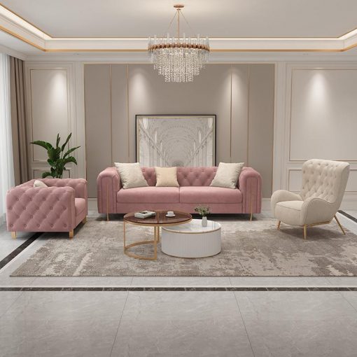 Italian Light Luxury Minimalist Living Room Fabric Postmodern Technology Cloth Leather Corner Sofa Combination 3
