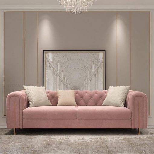 Italian Light Luxury Minimalist Living Room Fabric Postmodern Technology Cloth Leather Corner Sofa Combination 5
