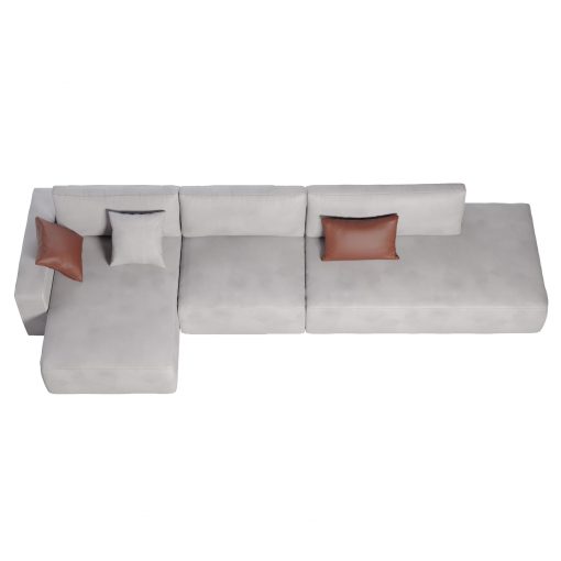 L Shaped Contemporary Design Leather Corner Modular Sofa 3