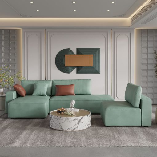 L Shaped Contemporary Design Leather Corner Modular Sofa