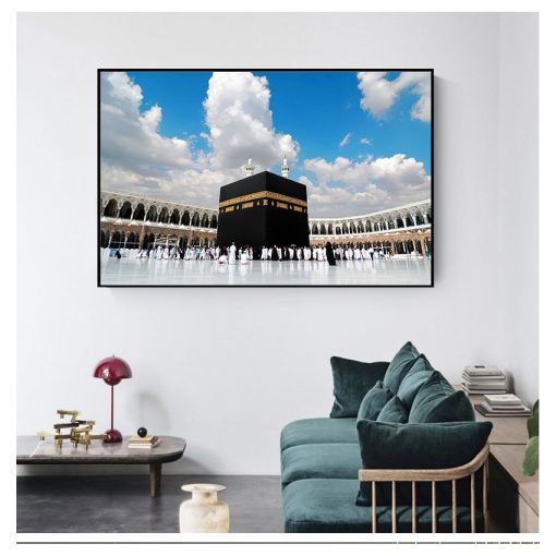 Landscape Oil Painting Religious Architecture Muslim Mosque Wall Picture for Living Room Cuadros HD Print Mecca 1
