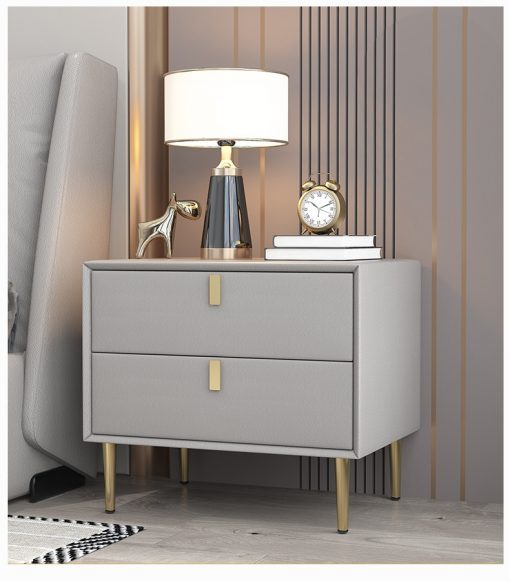 Light Luxury Bedside Table Simple Modern Wooden Chest Of Drawers Italian Nightstand Bedroom Furniture Storage Bedside 1