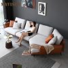 Light Luxury High End Living Room Fabric Curved Sofa Italian Minimalist Corner Chaise Lounge L Shaped