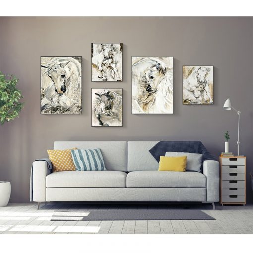 Living Room No Frame Poster Wall Art Painting Canvas Print Animal Pictures The Horses Posters For 1