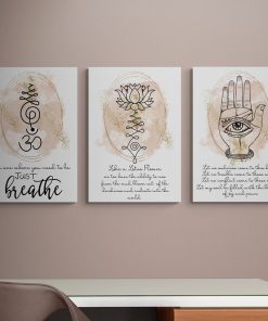 Lotus Flower Quote Print Yoga Poster Buddha Wall Art Canvas Painting Namaste Meditation Picture Home Room 2