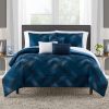 Mainstays Navy Plaid 10 Piece Bed in a Bag Comforter Set With Sheets Queen