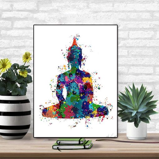 Meditation Buddhism Hamsa Fatima Hand Hanging Painting Spirit Buddha Bedroom Wall Painting Yoga Decorative Painting 1