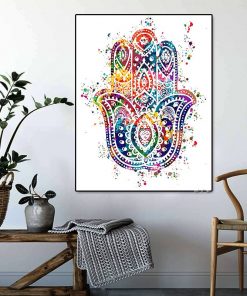 Meditation Buddhism Hamsa Fatima Hand Hanging Painting Spirit Buddha Bedroom Wall Painting Yoga Decorative Painting 4